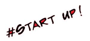 Logo der Stabilisierungsberatung: schräggestellter Schriftzug mit dem Text „#Start UP!“